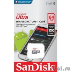 Micro SecureDigital 64Gb SanDisk SDSQUNR-064G-GN3MN Ultra Light w/o adapter  [: 1 ]