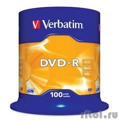 Verbatim   DVD-R  4.7Gb 16-, 100 , Cake Box (43549)  [: 2 ]