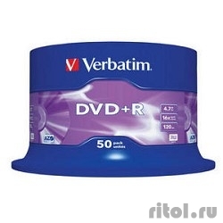 Verbatim   DVD+R  4.7Gb 16- , 50 , Cake Box (43550)  [: 2 ]