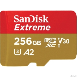 Micro SecureDigital 256GB SanDisk microSDXC Class 10 UHS-I A2 C10 V30 U3 Extreme 190MB/s [SDSQXAV-256G-GN6MN]  [: 1 ]