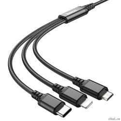 HOCO HC-67400 X76/ USB  3-in-1: Lightning+Micro+Type-C/ 1m/ 2A/ Black  [: 1 ]
