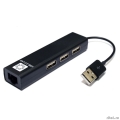 5bites - UA2-45-06BK USB2.0   / 3*USB2.0 / RJ45 100MB / BLACK  [: 6 ]