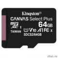 Micro SecureDigital 64Gb Kingston SDCS2/64GBSP {MicroSDHC Class 10 UHS-I}  [: 1 ]