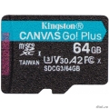 Micro SecureDigital 64Gb Kingston Canvas Go Plus UHS-I U3 A2 (170/70 MB/s) SDCG3/64GBSP  [: 1 ]
