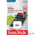 Micro SecureDigital 64Gb SanDisk SDSQUNR-064G-GN3MN Ultra Light w/o adapter  [: 1 ]