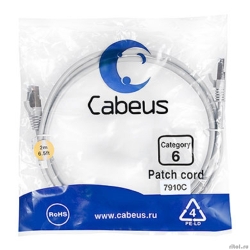 Cabeus PC-FTP-RJ45-Cat.6-2m-LSZH ����-���� F/UTP, ��������� 6, 2xRJ45/8p8c, ��������������, �����, LSZH, 2�  [��������: 2 ������]