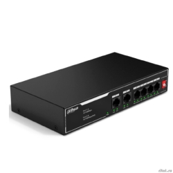 DAHUA DH-SF1006LP 6-    , 4xRJ45 100Mb PoE, 2xRJ45 100Mb uplink,  36,  1.2 /, MAC- 2K,   [: 3 ]