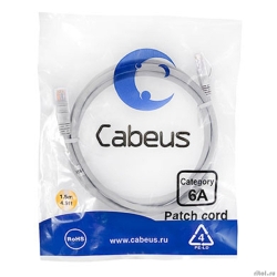 Cabeus PC-UTP-RJ45-Cat.6a-1.5m-LSZH ����-���� U/UTP, ��������� 6� (10G), 2xRJ45/8p8c, ����������������, �����, LSZH, 1.5�  [��������: 2 ������]