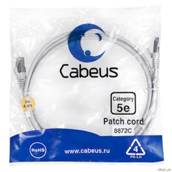 Cabeus PC-FTP-RJ45-Cat.5e-2m-LSZH ����-���� F/UTP, ��������� 5�, 2xRJ45/8p8c, ��������������, �����, LSZH, 2�  [��������: 2 ������]