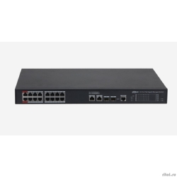 DAHUA DH-S4220-16GT-190 16-�������� ���������� ����������� ���������� � PoE; 16xRJ45 1G (PoE/PoE+/Hi-PoE/802.3bt), 2xRJ45 1G (uplink), 2xSFP 1G (uplink); �������� 190��;�����������;������� 100-240VAC  [��������: 3 ����]