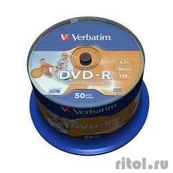 Verbatim   DVD-R  4.7Gb 16, Wide Photo InkJet Printable, 50, Cake Box (43533/43649)  [: 2 ]