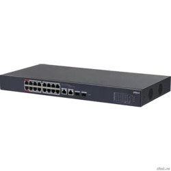 DAHUA DH-CS4218-16ET-135 16-�������� PoE �������� ����������; 16xRJ45 100M (PoE/PoE+/Hi-PoE/802.3bt), 2xCombo SFP/RJ45 1G (uplink); �������� �� 135��; PoE watchdog, �� 250�; �������: 100�240VAC;  [��������: 3 ����]