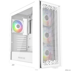 Powercase ByteFlow White, Tempered Glass, 4x 120mm ARGB fans, ARGB HUB, , ATX (CBFW-A4)  [: 1 ]