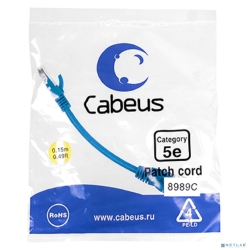 Cabeus PC-UTP-RJ45-Cat.5e-0.15m-BL-LSZH - U/UTP,  5, 2xRJ45/8p8c, , , LSZH, 0.15  [: 2 ]