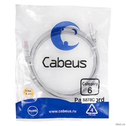 Cabeus PC-UTP-RJ45-Cat.6-1.5m-LSZH ����-���� U/UTP, ��������� 6, 2xRJ45/8p8c, ����������������, �����, LSZH, 1.5�  [��������: 2 ������]