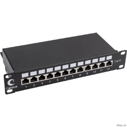 Cabeus PL-12-Cat.6 10"-SH-Dual IDC ����-������ 10", ������������ ������ 236 ��, 12 ������ RJ-45 ��������� ��������������, ��������� 6, Dual IDC  [��������: 5 ���]