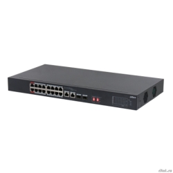 DAHUA DH-S3218-16ET-135 16-�������� ������������� ���������� � ���; 16xRJ45 100M (PoE/PoE+/Hi-PoE), 2xCombo SFP/RJ45 1G (uplink); �������� �� 135��; �������: 100�240VAC;  [��������: 1 ���]