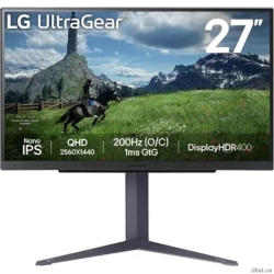 LCD LG 27" 27GS85Q-B UltraGear ������ {IPS 2560x1440 200Hz 1ms 400cd 1000:1 178/178 10bit(8bit+FRC) 2xHDMI DisplayPort USB HAS pivot}[27gs85q-b.aruz]  [��������: 1 ���]