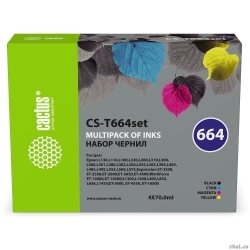 ������� Cactus CS-T664set 664 �������/���������/������/������ ����� 4x70ml ��� Epson L130,L110,L100  [��������: 1 ���]