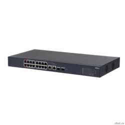 DAHUA DH-CS4218-16ET-240 16-�������� PoE �������� ����������; 16xRJ45 100M (PoE/PoE+/Hi-PoE/802.3bt), 2xCombo SFP/RJ45 1G (uplink); �������� �� 240��; PoE watchdog, �� 250�; �������: 100�240VAC;  [��������: 3 ����]