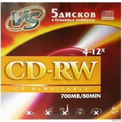 VS CD-RW 80 4-12x �������/5 (620175)  [��������: 2 ������]