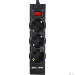 Perfeo ������� ������ "POWER-S", 1,8�, 3 ������� 10�, 2USB, 2500 ��, ������� ������, ������.  [��������: 1 ���]