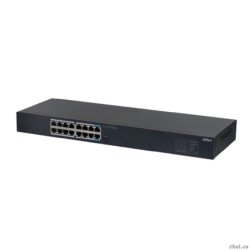 DAHUA DH-SG1016 16-�������� ���������� ������������� ����������, 16xRJ45 1Gb, ���������� 32 ����/�, MAC-������� 8�, ������  [��������: 3 ����]