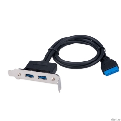 Cablexpert ������ USB 3.0 �� ������ ������ ���������������, 2 ����� USB (CC-USB3-RECEPTACLE-LP)  [��������: 1 ���]