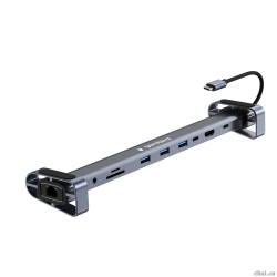 Gembird ���-������� Type-C,10 � 1:3xUSB3.1, PD87W, Jack, SD/TF, HDMI, RJ45, Type-C, ������14�� (UHB-D5)  [��������: 6 �������]