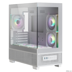 XASTRA Q500M 6ARGB-C10-UC White mATX/Aquarium/Screewless/ 6x120mm ARGB PWM FM fans/Argb+PWM HUB 10port/ Type-C/ Q500M-6FM12A-C10-UC-WH  [��������: 1 ���]