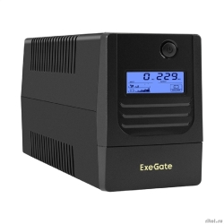Exegate EX299498RUS ��� ExeGate Smart LB-650.LCD.AVR.2SH (650VA/390W, LCD, AVR, 2*Schuko, ������� 12V 7Ah, Black)  [��������: 1 ���]