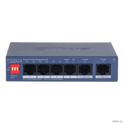 DAHUA DH-CS4006-4ET2GT-36 4-�������� PoE �������� ����������; 4xRJ45 100M (PoE/PoE+), 2xRJ45 1G (uplink); �������� �� 40��; �������: 53VDC;  [��������: 1 ���]