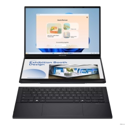 ASUS Zenbook Duo UX8406CA-QL345X  [90NB14X1-M00M30] Inkwell Gray 14" {FHD OLED Ultra 7 255H/32GB 1TB/Intel Arc Graphics/WIN11 PRO/Stylus+Sleeve}  [��������: 1 ���]
