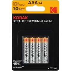Kodak LR03-4BL XTRALIFE PREMIUM Alkaline [K3A-4] (40/200/32000)  (4 ��. � ��-��)  [��������: 1 ���]