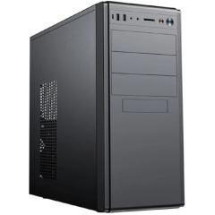 Foxline FL-886-U3C ATX case, black, w/o PSU, w/1xUSB2.0+1xUSB3.0+1xUSB3.0 Type-C (19pin header)+HD-AUDIO , w/o pwrcord, w/o FAN  [��������: 1 ���]