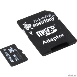 Micro SecureDigital 32Gb Smart buy SB32GBSDCL10-01 {Micro SDHC Class 10, SD adapter}  [: 2 ]