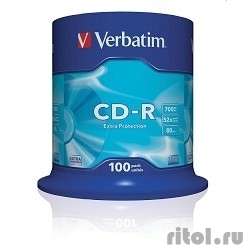 Verbatim   CD-R  100 . 48/52-x 700Mb, Cake Box ( 43411)  [: 2 ]
