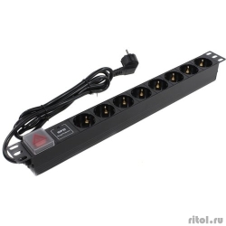 Exegate EX280846RUS   ExeGate ServerPro PDU-19H807 Al-8S-EU2-SW-SPD1, 19",1U,, 8Sch, , 2, SPD1  [: 1 ]