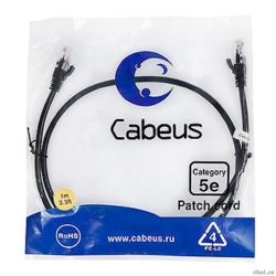 Cabeus PC-UTP-RJ45-Cat.5e-1m-BK-LSZH - U/UTP,  5, 2xRJ45/8p8c, , , LSZH, 1  [: 2 ]