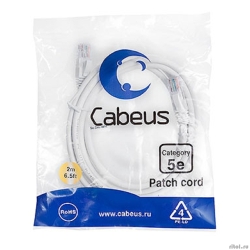 Cabeus PC-UTP-RJ45-Cat.5e-2m-WH-LSZH ����-���� UTP, ��������� 5e, 2 �, LSZH, ����������������  [��������: 2 ������]
