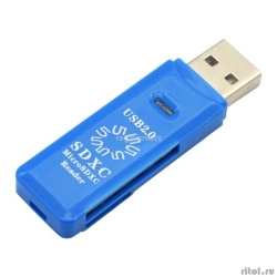 5bites  /   RE2-100BL USB2.0 Card reader / SD / TF / USB PLUG / BLUE  [: 6 ]
