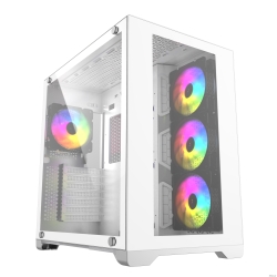 Powercase Vision White, Tempered Glass, 4 120mm 5-color fan, , ATX  (CVWA-L4)  [: 1 ]