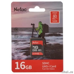 SecureDigital 16GB Netac P600 SDHC U1/C10 up to 80MB/s, retail pack [NT02P600STN-016G-R]  [: 1 ]