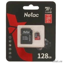 Micro SecureDigital 128GB Netac microSDXC Class10 NT02P500PRO-128G-R P500 Extreme Pro + adapter  [��������: 1 ���]