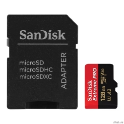 Micro SecureDigital 128GB SanDisk Extreme Pro microSD UHS I Card 128GB for 4K Video on Smartphones, Action Cams & Drones 200MB/s Read, 90MB/s Write, Lifetime Warranty [SDSQXCD-128G-GN6MA]  [��������: 1 ���]