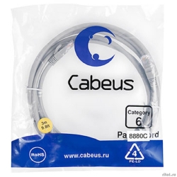 Cabeus PC-UTP-RJ45-Cat.6-3m-LSZH ����-���� U/UTP, ��������� 6, 2xRJ45/8p8c, ����������������, �����, LSZH, 3�  [��������: 2 ������]