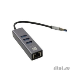 5bites - UA3-45-11BK USB3.0   / 3*USB3.0 / RJ45 1G / AL / GREY  [: 6 ]