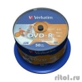Verbatim  Диски DVD-R  4.7Gb 16х, Wide Photo InkJet Printable, 50шт, Cake Box (43533/43649)  [Гарантия: 2 недели]