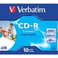 Verbatim  ����� CD-R  Printable Surface, 700Mb 80 min 52-x (Jewel Case, 10��.) [43325]  [��������: 2 ������]