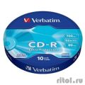 Verbatim  Диски CD-R  10шт. 52x 700Mb, Shrink (43725)  [Гарантия: 2 недели]